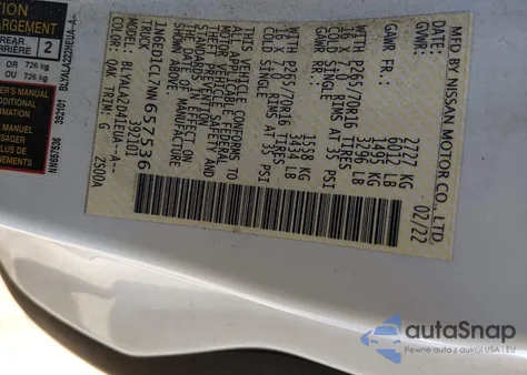 2022 Nissan Frontier King Cab S 4X2 z USA, uszkodzony, nr VIN 1N6ED1CL7NN657536